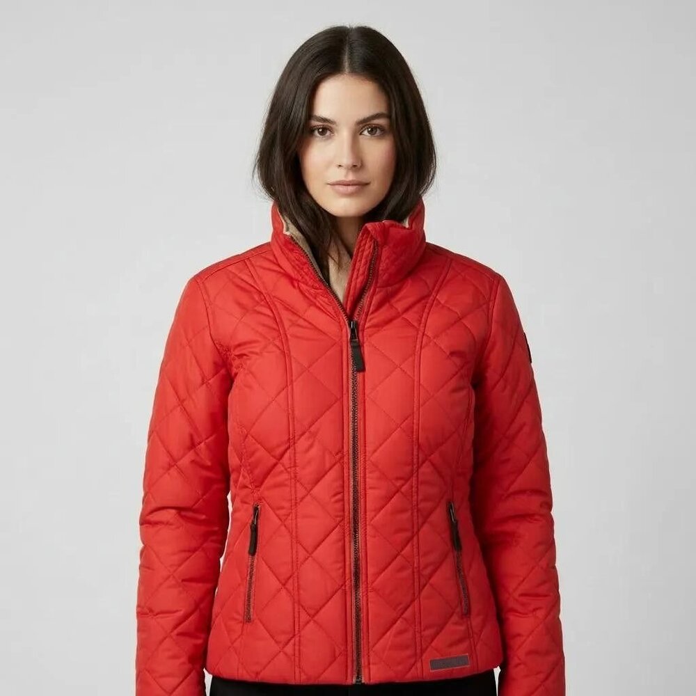 G.H. Bass & Co. Women's Outerwear Quilted Puffer Winter Coat Jacket Red Size PS - Picture 1 of 14